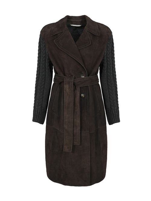 Trench Meissa in suede e maglia LEATHER AUTHORITY | MEISSA KNIT618